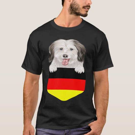 Germany Flag Coton de Tulear Dog In Pocket T-Shirt (Vorderseite)