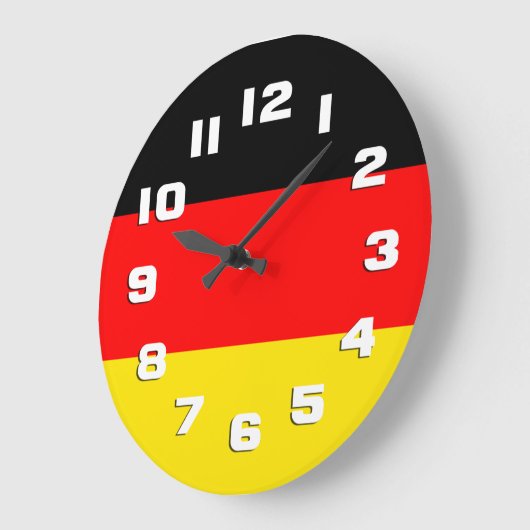 Germany Flag Große Wanduhr (Winkel)