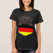 Germany Flag Newfoundland Dog In Pocket T-Shirt (Vorderseite)