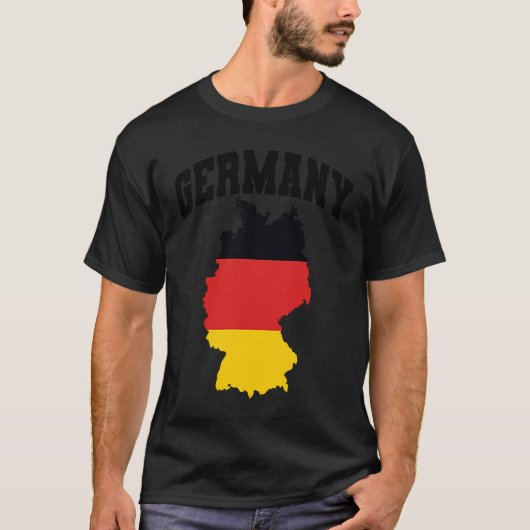Germany Map with Flag T-Shirt (Vorderseite)
