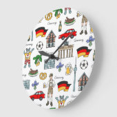 Germany Symbos Pattern | Große Wanduhr (Winkel)