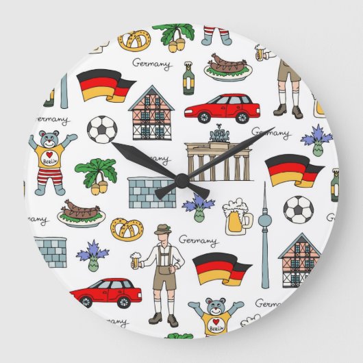 Germany Symbos Pattern | Große Wanduhr (Vorderseite)