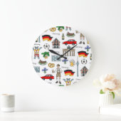 Germany Symbos Pattern | Große Wanduhr (Zuhause)