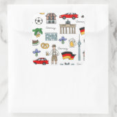 Germany Symbos Pattern | Quadratischer Aufkleber (Tasche)