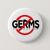 Germaphobe No Germs Antibacterial Virus Funny Meme Button (Vorderseite)
