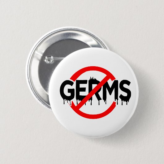 Germaphobe No Germs Antibacterial Virus Funny Meme Button (Vorne & Hinten)