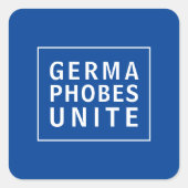 Germaphobes Unite Zitat Quadratischer Aufkleber (Vorderseite)