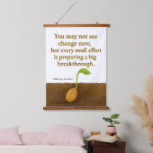 Germinating Seed Motivational Tapestry - ADD TEXT Wandteppich Mit Holzrahmen (Schlafzimmer)