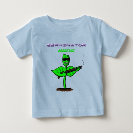 Germinator Cyborg Pflanze lustiger Cartoon Baby T-shirt (Vorderseite)