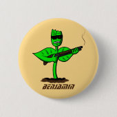 Germinator Cyborg Pflanze lustiger Cartoon Button (Vorderseite)