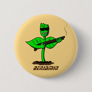Germinator Cyborg Pflanze lustiger Cartoon Button