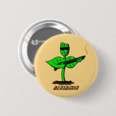 Germinator Cyborg Pflanze lustiger Cartoon Button (Vorne & Hinten)