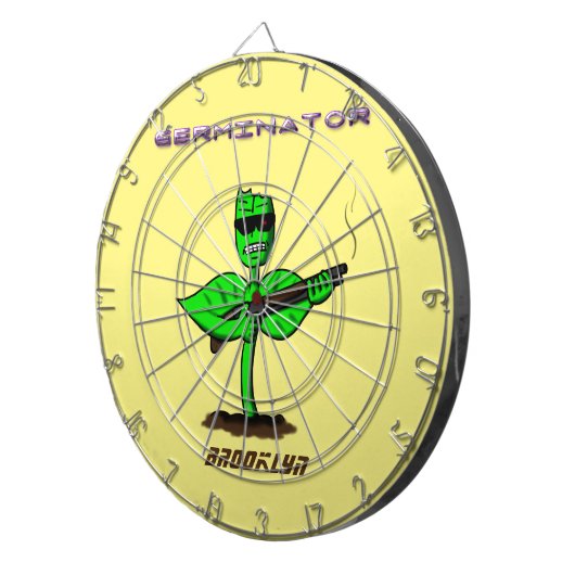 Germinator Cyborg Pflanze lustiger Cartoon Dartscheibe (Vorderseite rechts)