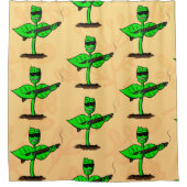 Germinator Cyborg Pflanze lustiger Cartoon Duschvorhang (Vorderseite)