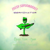 Germinator Cyborg Pflanze lustiger Cartoon Fensteraufkleber (Blatt 3)