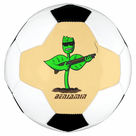 Germinator Cyborg Pflanze lustiger Cartoon Fußball (Vorderseite)
