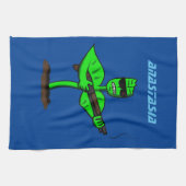 Germinator Cyborg Pflanze lustiger Cartoon Geschirrtuch (Horizontal)