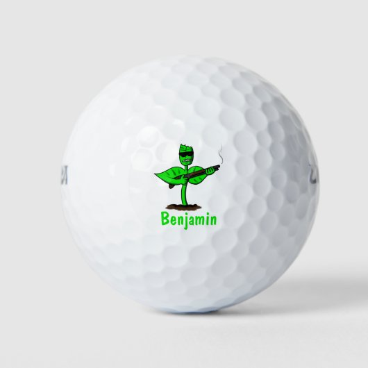 Germinator Cyborg Pflanze lustiger Cartoon Golfball (Vorderseite)