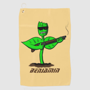 Germinator Cyborg Pflanze lustiger Cartoon Golfhandtuch