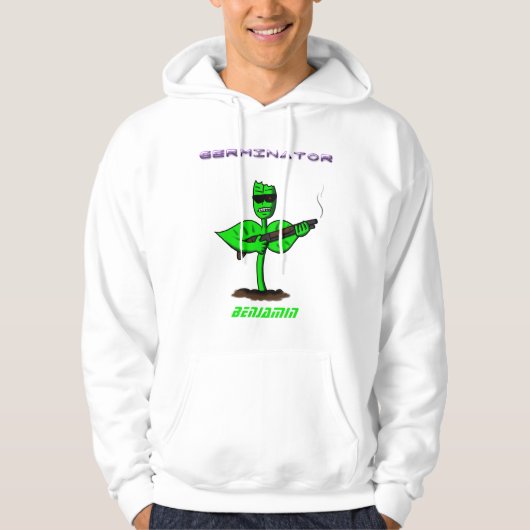 Germinator Cyborg Pflanze lustiger Cartoon Hoodie (Vorderseite)