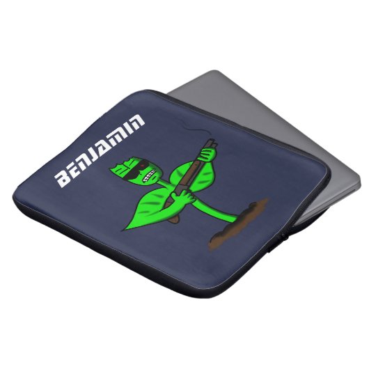 Germinator Cyborg Pflanze lustiger Cartoon Laptopschutzhülle (Vorne Oben)