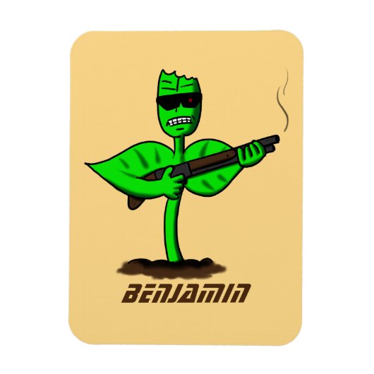 Germinator Cyborg Pflanze lustiger Cartoon Magnet (Vertikal)