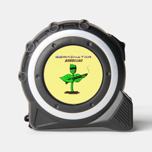 Germinator Cyborg Pflanze lustiger Cartoon Maßband (Vorderseite)