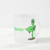 Germinator Cyborg Pflanze lustiger Cartoon Mattglastasse (VorderseiteRechts)