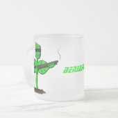 Germinator Cyborg Pflanze lustiger Cartoon Mattglastasse (Vorderseite Links)