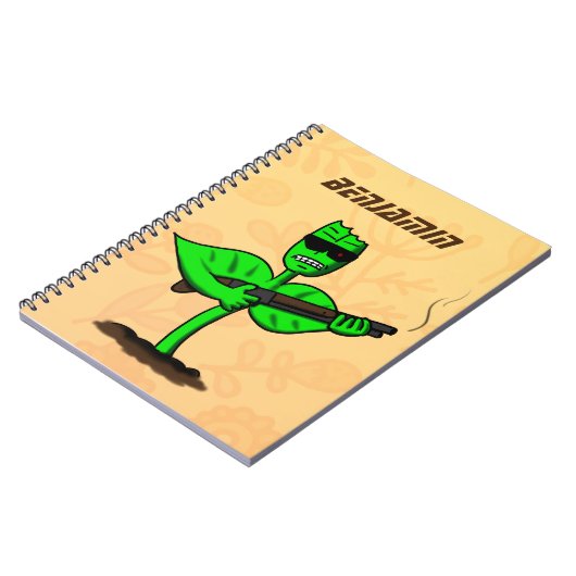 Germinator Cyborg Pflanze lustiger Cartoon Notizblock (Linke Seite)