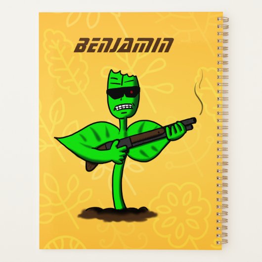 Germinator Cyborg Pflanze lustiger Cartoon Planer (Rückseite)