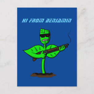 Germinator Cyborg Pflanze lustiger Cartoon Postkarte