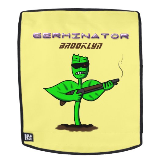 Germinator Cyborg Pflanze lustiger Cartoon Rucksack (Abnehmbare Front)