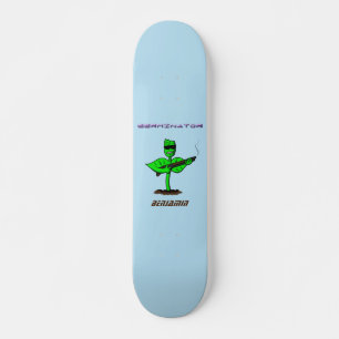Germinator Cyborg Pflanze lustiger Cartoon Skateboard
