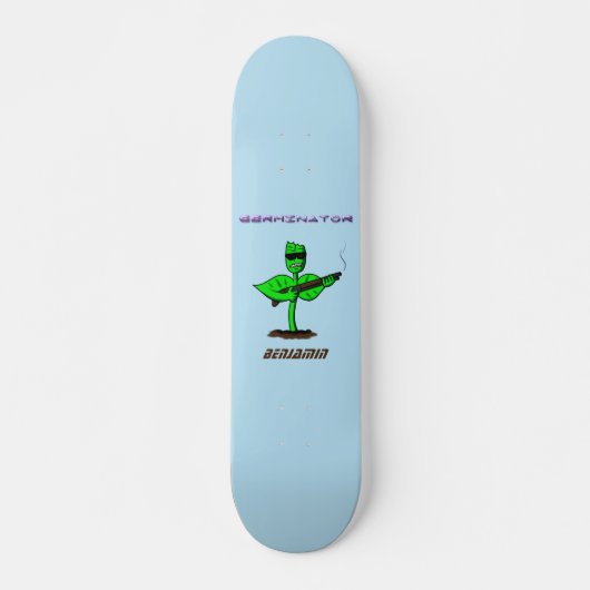 Germinator Cyborg Pflanze lustiger Cartoon Skateboard (Vorne)