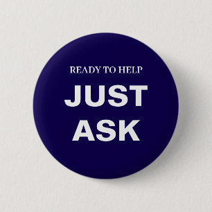 Gerne behilflich - Frag mich Blaues Kundensupport- Button