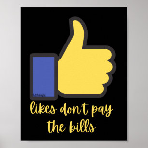 GERNE BEZAHLEN DIE BILLS Social Media Pun NICHT Poster