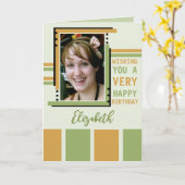 Gerne Geburtstag Foto Grün Gold Karte (Gelbe Blume)