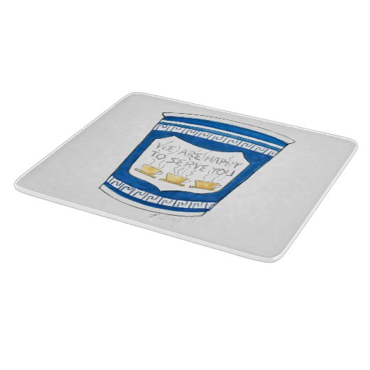 Gerne servieren wir Ihnen griechische Kaffee-Cup-T Schneidebrett (Ecke)
