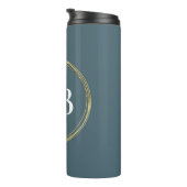 Geröllte Elegance - Schwarz-Monogramm Thermosbecher (Nach rechts gedreht)