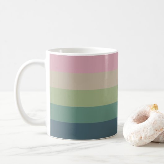 Geröllte Elegance - Streifen Kaffeetasse (Mit Donut)