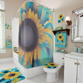 Geröllte Sonnenblume Duschvorhang