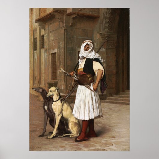 Gérôme - Arnaut mit zwei Welpen Hunde 1867 Poster (Vorne)