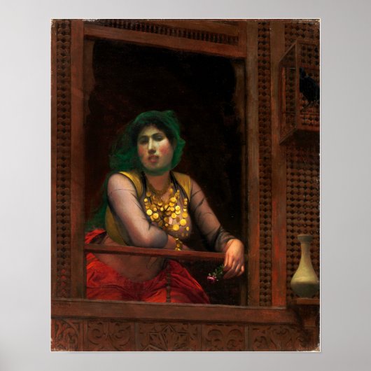 Gérôme - Frau auf einem Balkon Poster (Vorne)