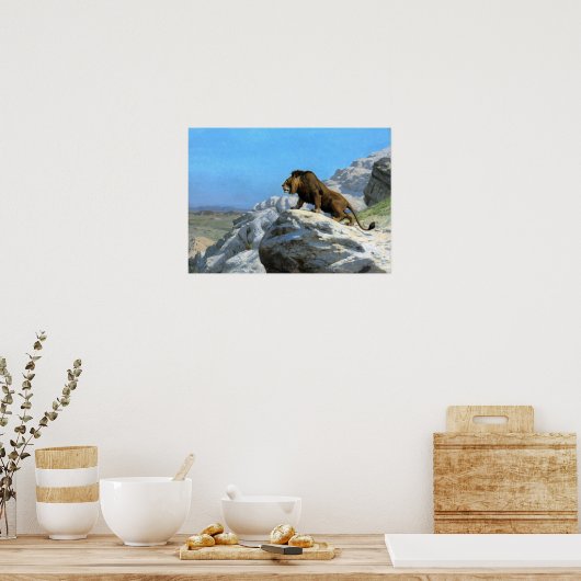 Gérôme - Lion on Watch Poster (Küche)