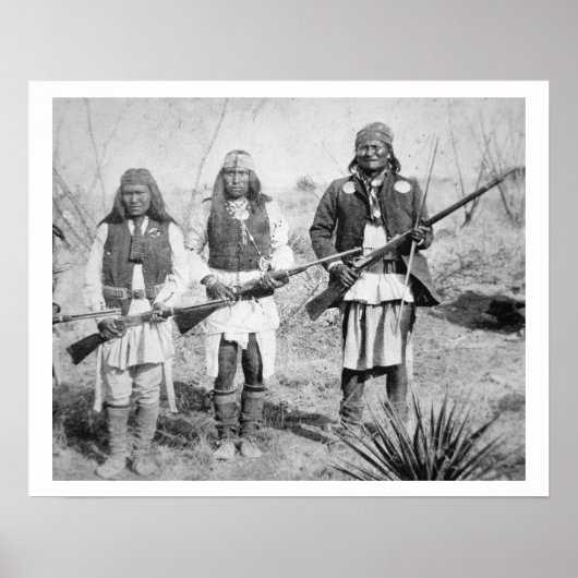 Geronimo and three of his Apache warriors, 1886 (b Poster (Vorne)