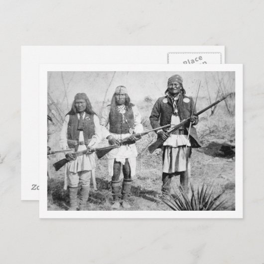 Geronimo and three of his Apache warriors, 1886 Postkarte (Vorne/Hinten)