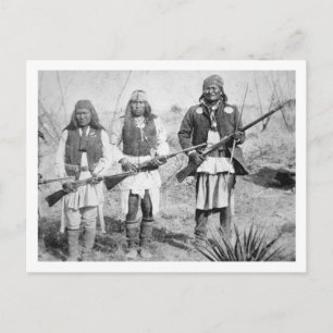 Geronimo and three of his Apache warriors, 1886 Postkarte