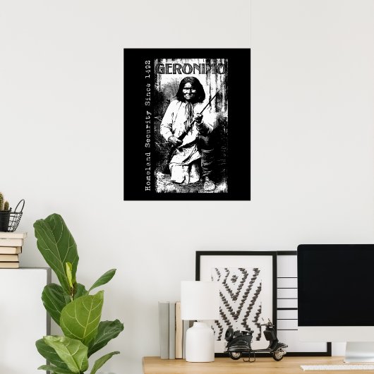 Geronimo Art Native American Apache Illustration Poster (Heimbüro)
