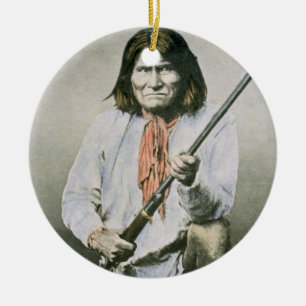 Geronimo (farbiges Foto) Keramikornament